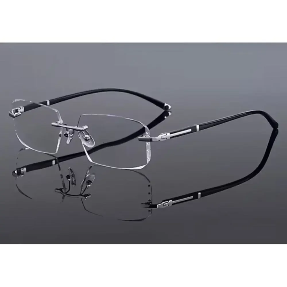 Blue Light Blocking Glasses,Computer Reading Glasses,Rimless Frame Smart Zoom